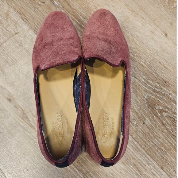 SEBAGO Wine Suede Leather Hutton Smoking Flat sz 6M Classic Minimalist Basic - Picture 7 of 9